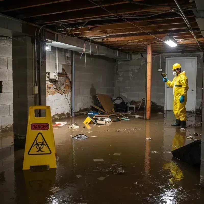 Flooded Basement Electrical Hazard in Warrensburg, MO Property