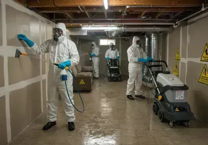 Basement Moisture Removal and Structural Drying process in Warrensburg, MO